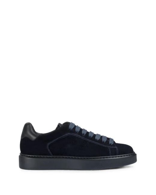 Doucal's Blue Low-Top Suede Sneakers for men