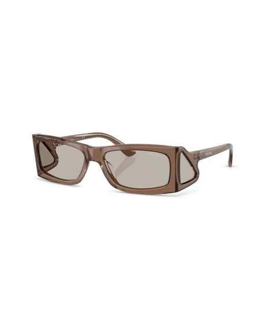 Prada Gray Rectangle-Frame Sunglasses for men
