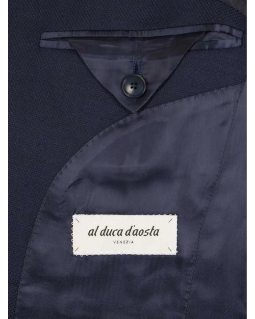 Al Duca D'aosta Blue Wool Single-Breasted Blazer for men