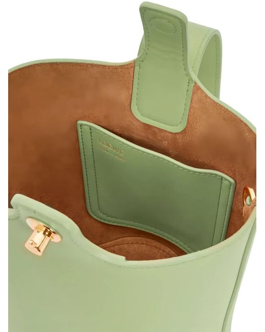 Loewe Pebble バケットバッグ ミニ Green