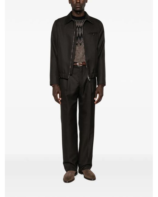 Montedoro Black Zip-Up Jacket for men