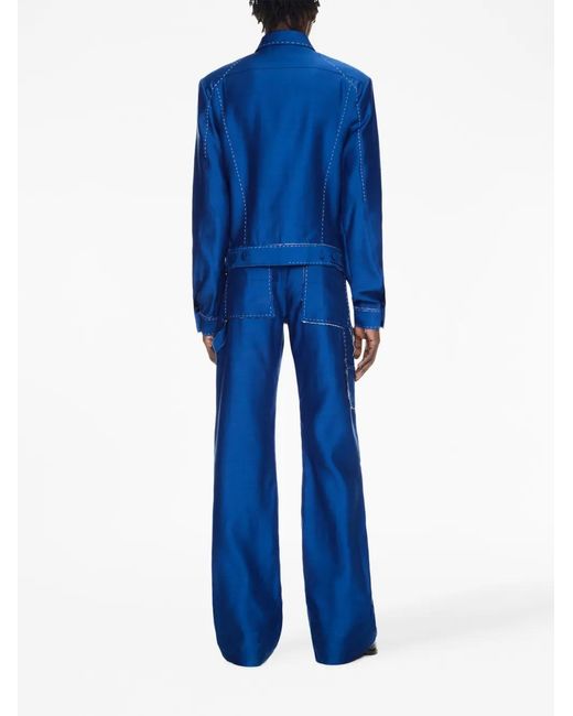 Off-White c/o Virgil Abloh Blue Alien Face Tailored Jacket for men