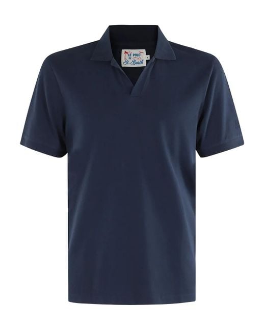 メンズ Mc2 Saint Barth Linen Polo Shirt Blue