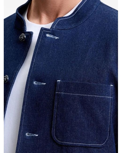Shanghai Tang Blue Five-Button Horse Jacket for men