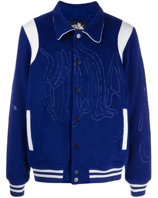 Haculla Blue Embroidered-Logo Shirt Jacket for men