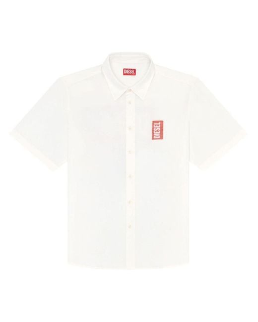 DIESEL White S-elias-a Logo-print Shirt for men