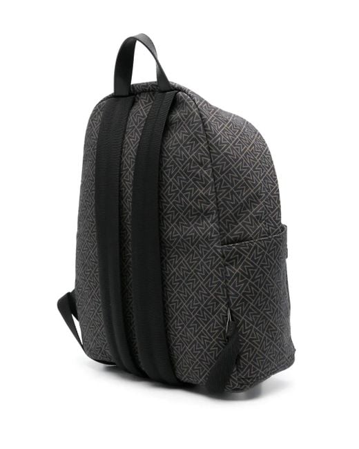 Moncler Black Monogram-Print Backpack for men
