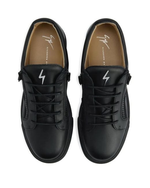 メンズ Giuseppe Zanotti Frankie レザースニーカー Black