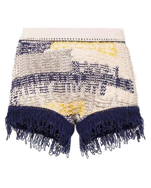 Sportmax Blue Cotton Knitted Shorts