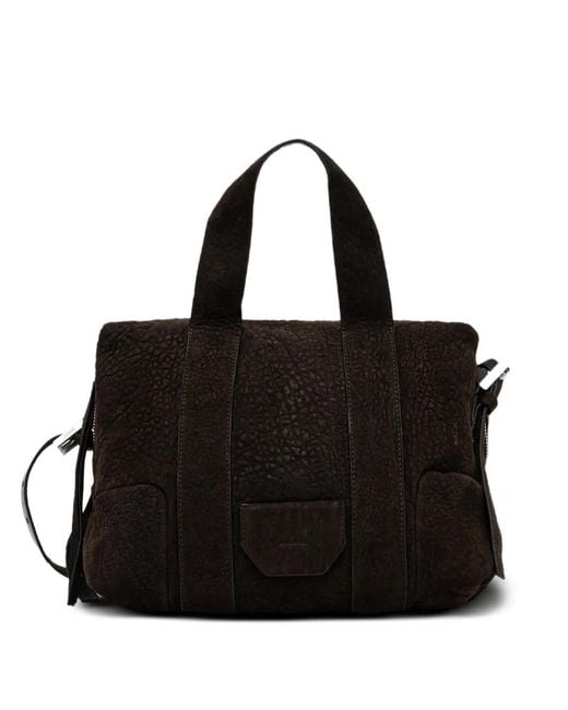 AllSaints Black Sac Cabas En Cuir À Fini Grainé