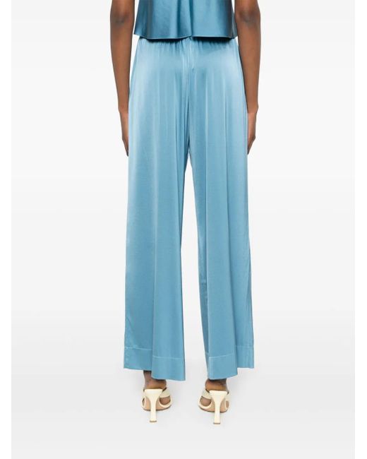 Pantaloni Palazzo Con Vita Elasticizzata di Forte Forte in Blue