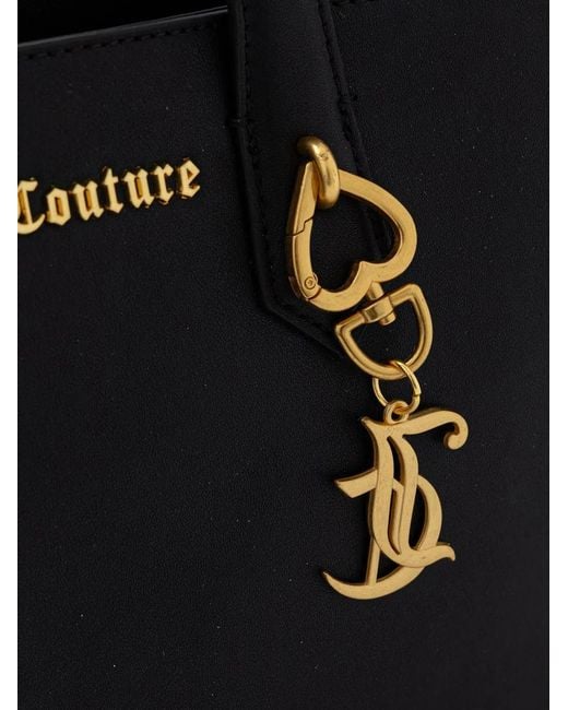 Juicy Couture Black Logo-Plaque Charm-Detail Tote Bag