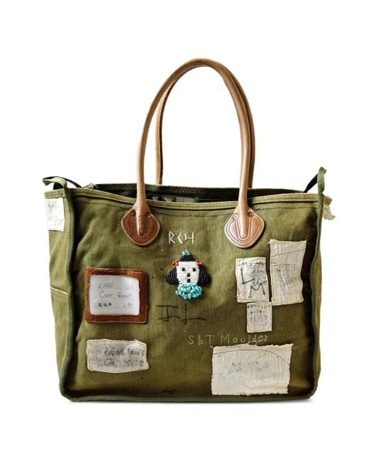 Kapital Green #4 Canvas Milk Bag Tote Bag for men