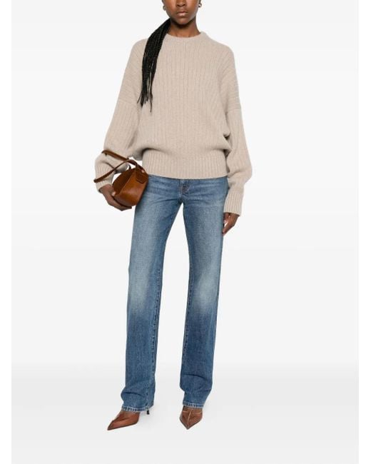 Khaite Natural Ribbed Sweater
