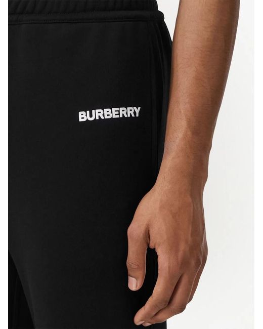 Burberry Black Cotton Logo Sweatpants for men