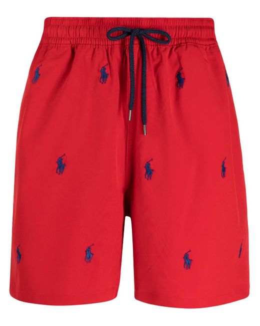 Polo Ralph Lauren Red Logo Swim Shorts for men