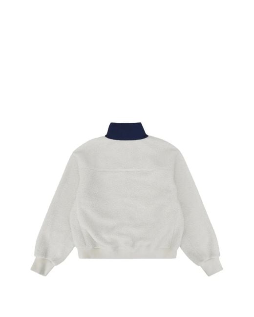 Entire studios White Fleece-Texture Quarter-Zip Sweater