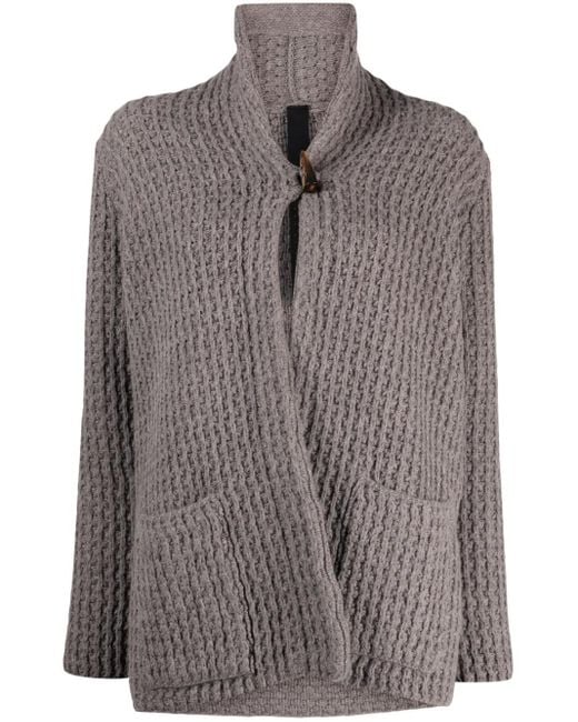 Forme D'expression Brown Chunky-Knit Virgin Wool Cardigan