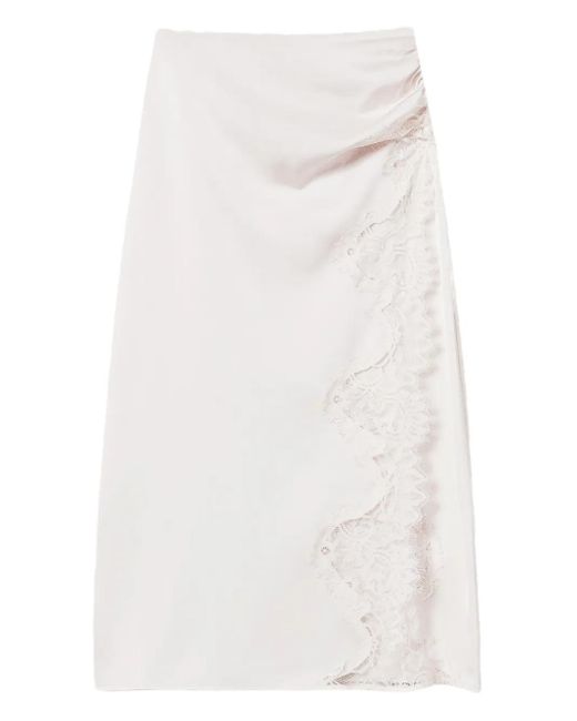 Gonna Midi Con Inserti di Twinset in White