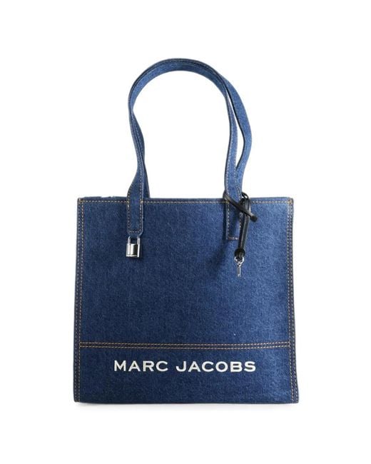 Marc Jacobs Blue Logo-Print Tote Bag
