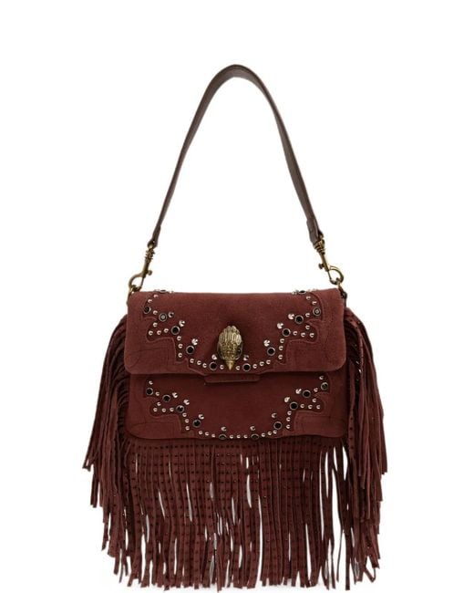 Kurt Geiger Purple Oxford Fringe Shoulder Bag
