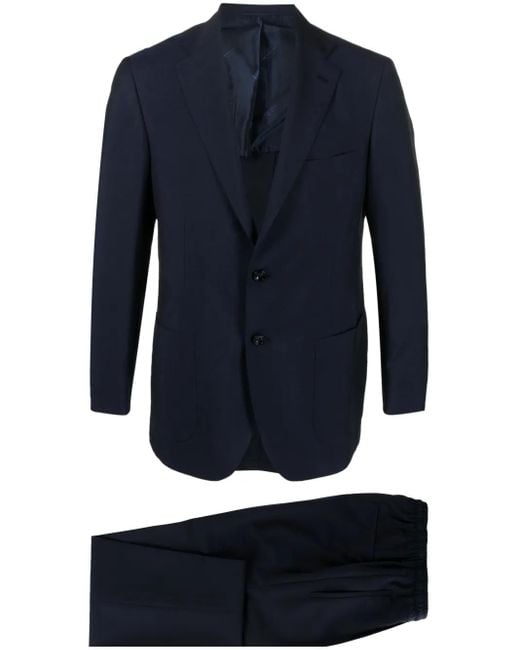 Kiton Blue Single-Breasted Tailored Suit for men