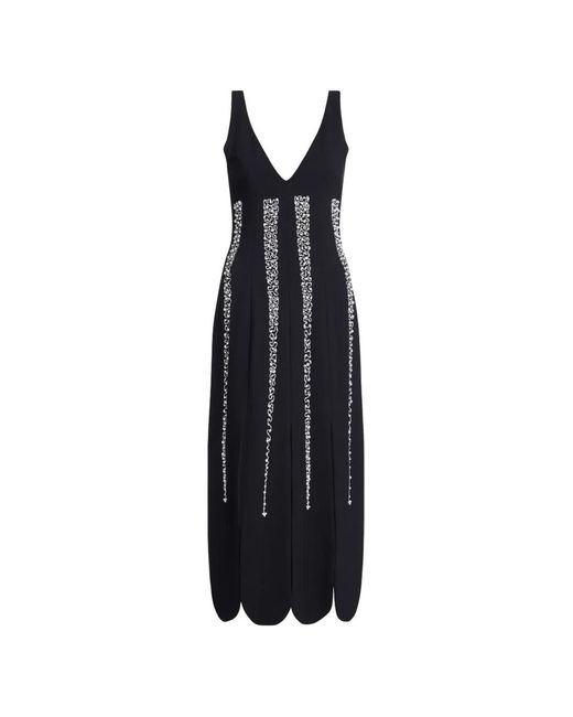 Markarian Black Brandy Pearl-Embellished Midi Dress