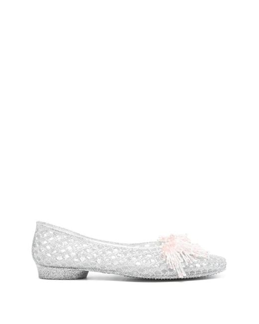 HEAVENLY JELLY White Tassel Ballet Flats