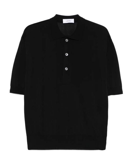 Lardini Gestricktes Poloshirt in Black für Herren