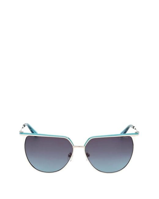 GUESS EYEWEAR Blue Geometric-Frame Sunglasses for men