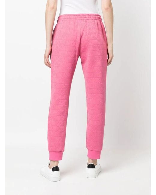Moschino Pink Logo-Print Track Pants