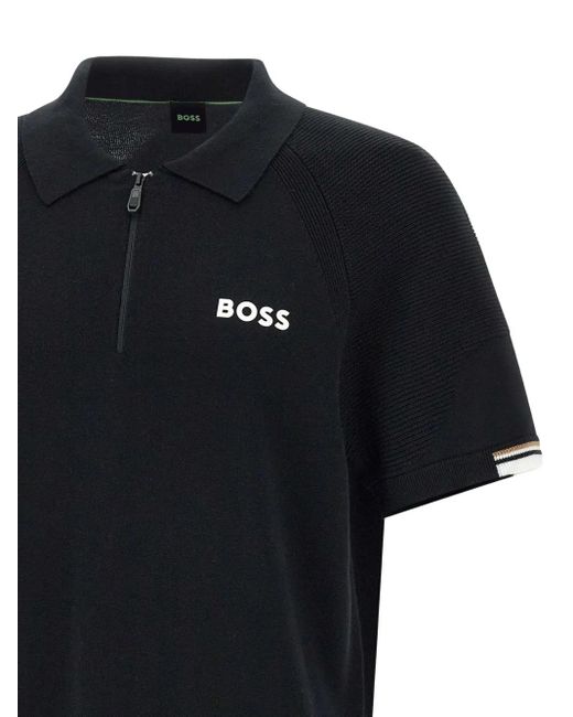 Polo Con Zip di Boss in Black da Uomo