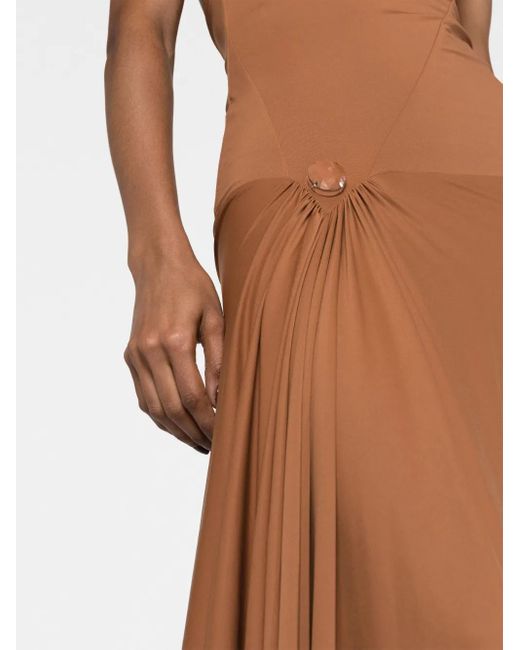 V:PM ATELIER Brown Tori Halterneck Gown