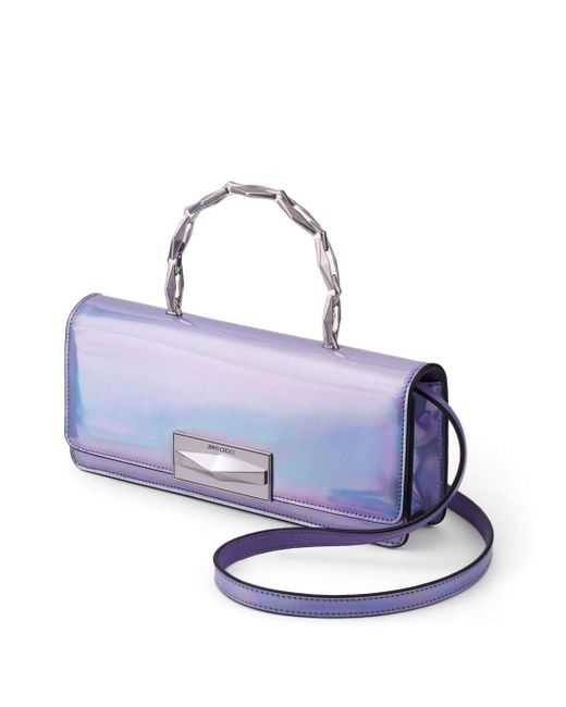 Jimmy Choo Purple Diamond Chain Iridescent-effect Tote Bag