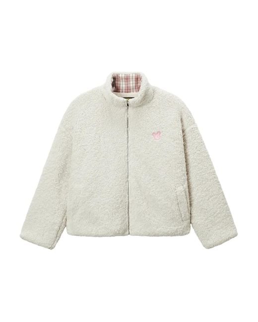 Mini Cream White Turtleneck Zip Jacket