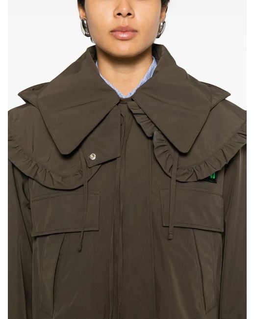 Barbour Green Ruffled Hooded Jacket