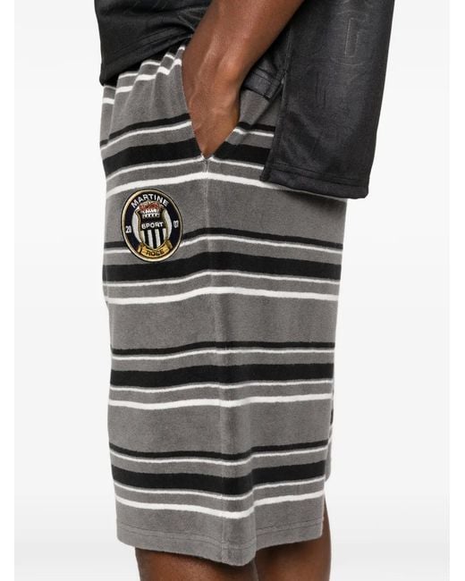Martine Rose Gray Striped Shorts for men