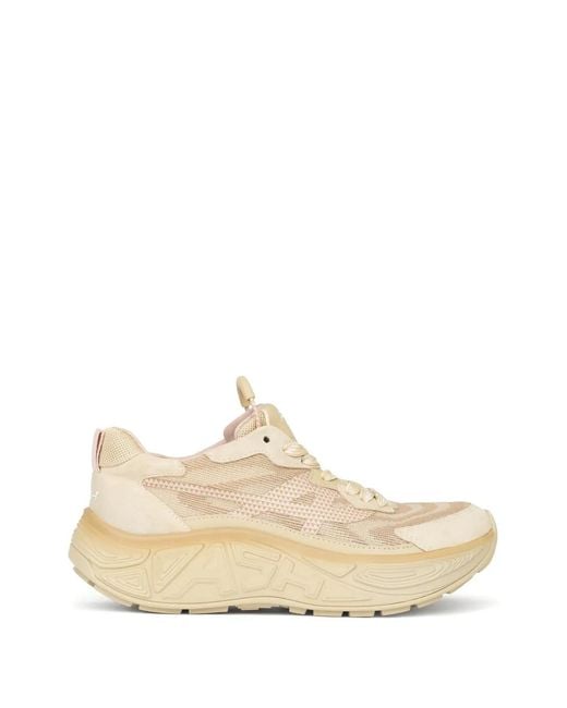 Ash White Panelled Chunky-Sole Sneakers