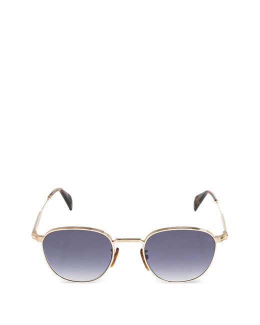 David Beckham Metallic Engraved Geometric-Frame Sunglasses for men