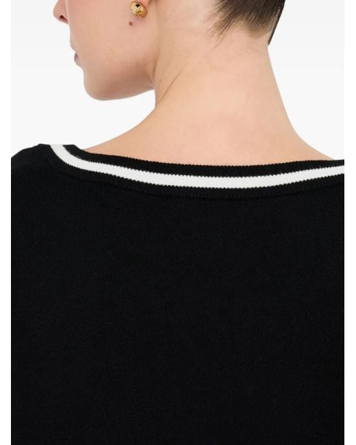 Liu Jo Black Contrasting-Trim Sweater
