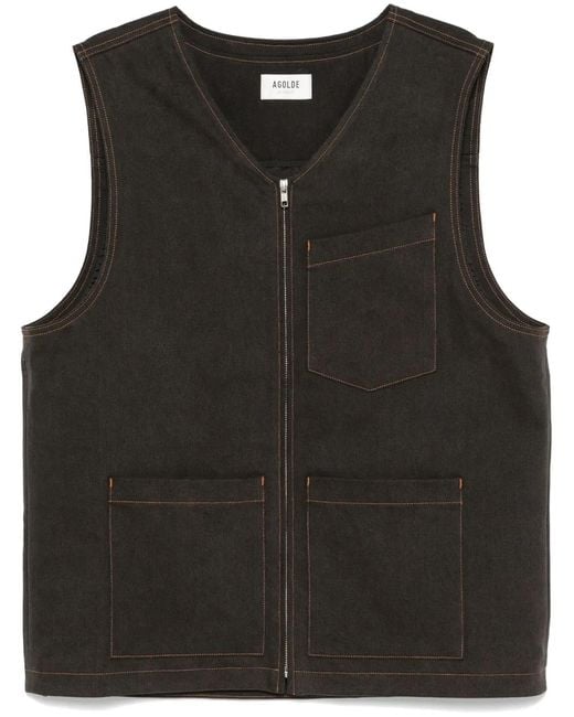 Agolde Black Ogden Vest for men