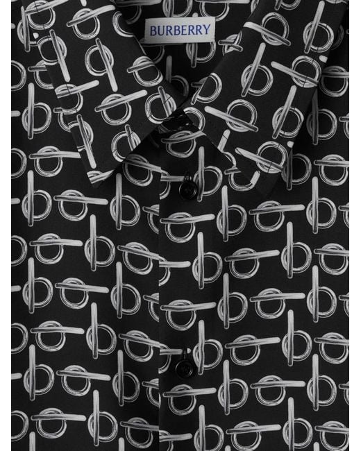 Burberry Black B Silk Shirt for men