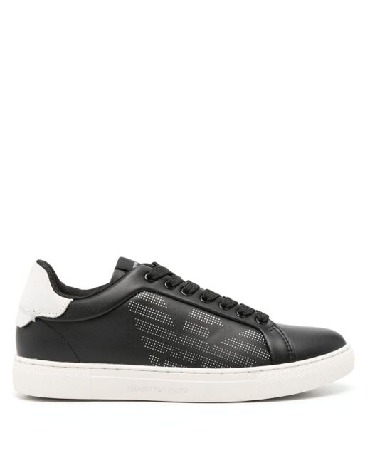 Emporio Armani Asv Eagle-ebemllished Sneakers Black
