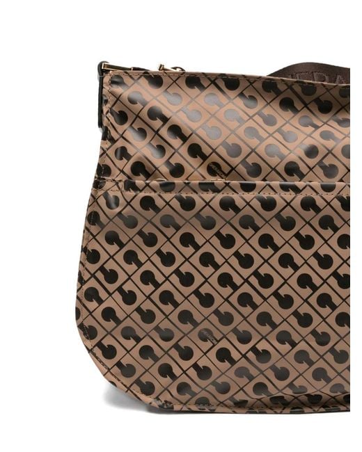 Gherardini Brown Small Monogram-Print Shoulder Bag