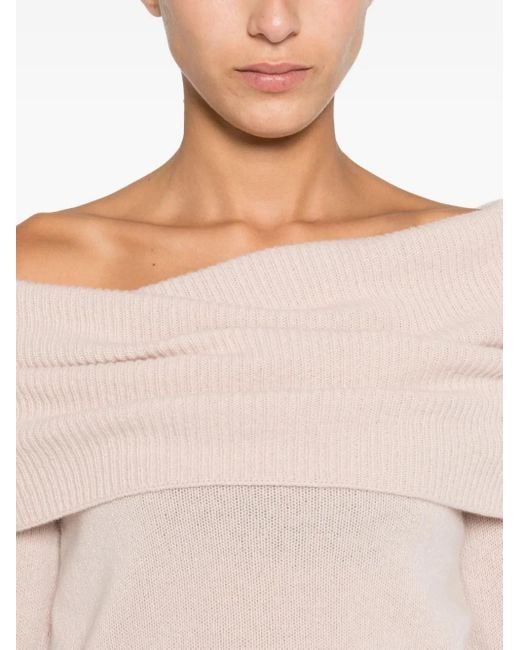 Roberto Collina Pink Off-Shoulder Sweater