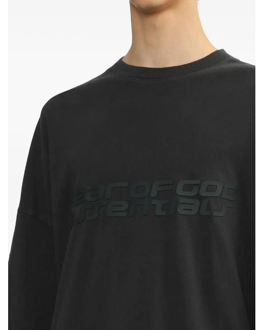 Fear Of God Blue 90' Logo-Print Long-Sleeve T-Shirt for men