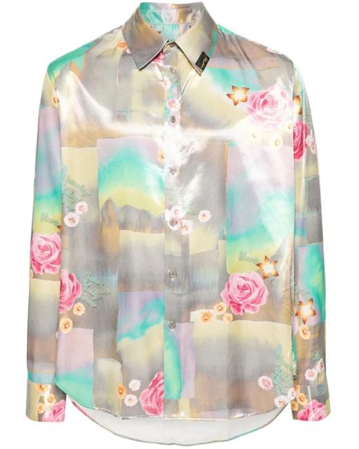 Martine Rose Gray Floral-Print Shirt for men