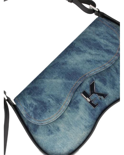 Karl Lagerfeld Blue Denim Tie-Dye Satchel