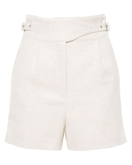 IRO White Pleated Textured Shorts
