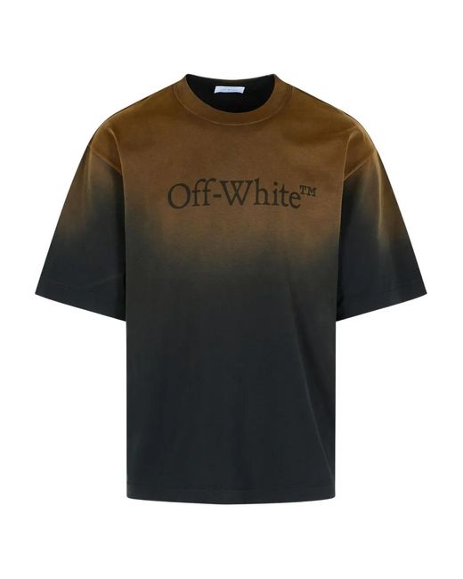 Off-White c/o Virgil Abloh Black Gradient-Effect Logo-Print T-Shirt for men